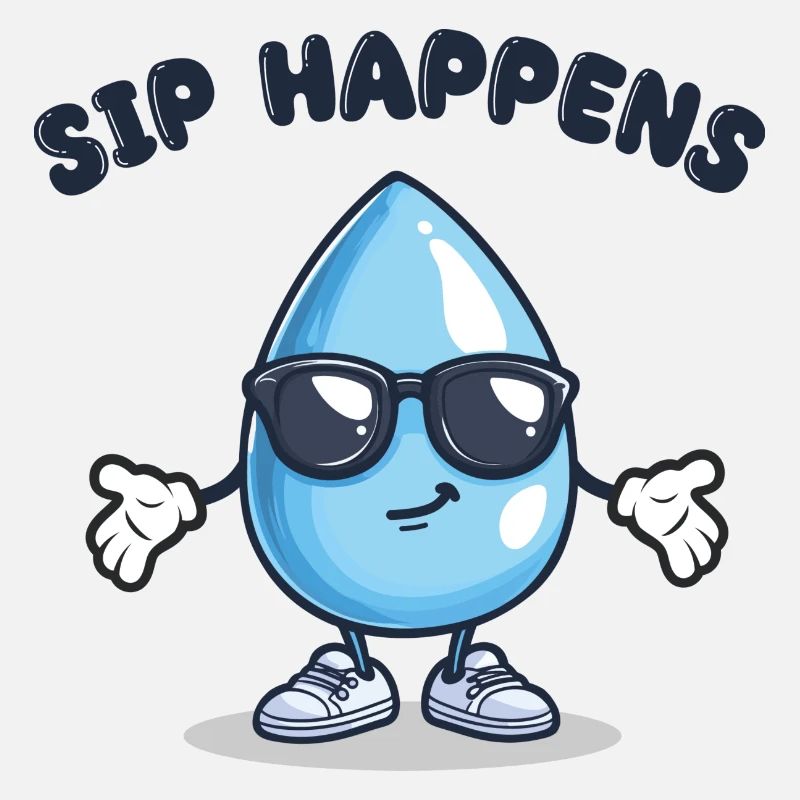 Lächelnder Wassertropfen - Sip Happens