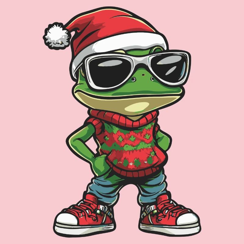 Frog Christmas Comic Cool