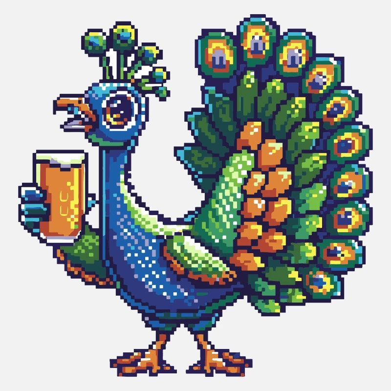 Bière Peacock Bird Pixel