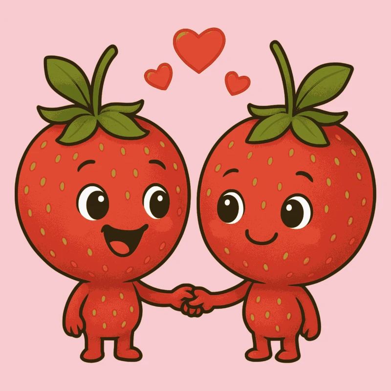 Fraises avec cœurs