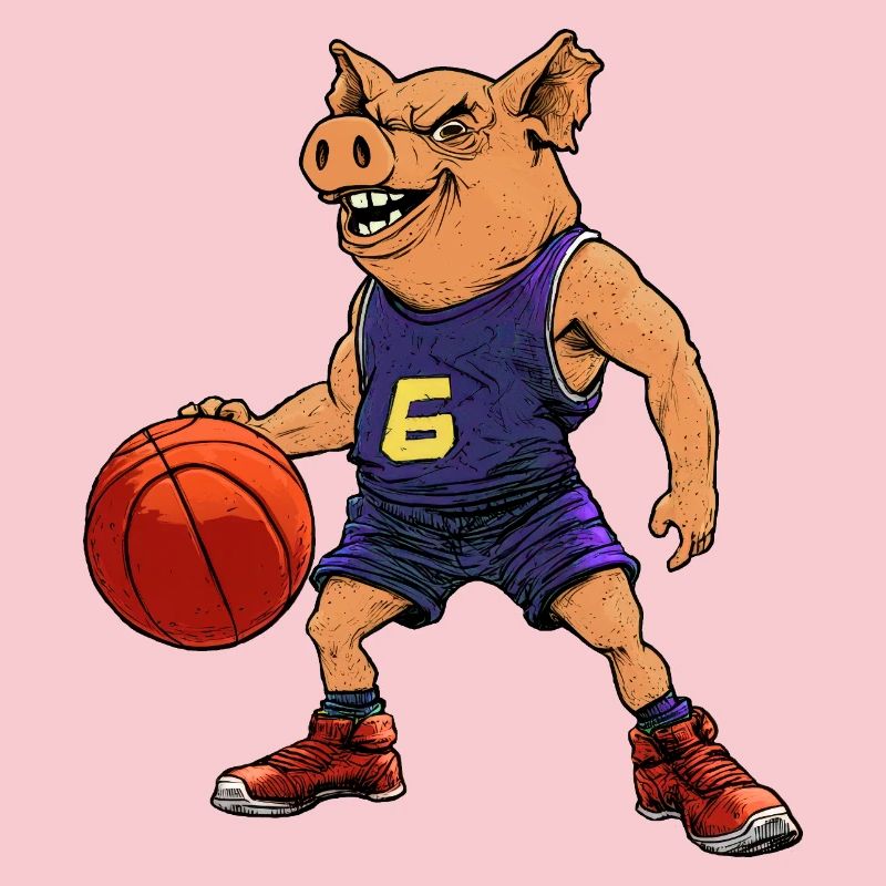 Cochon basketteur basketteur