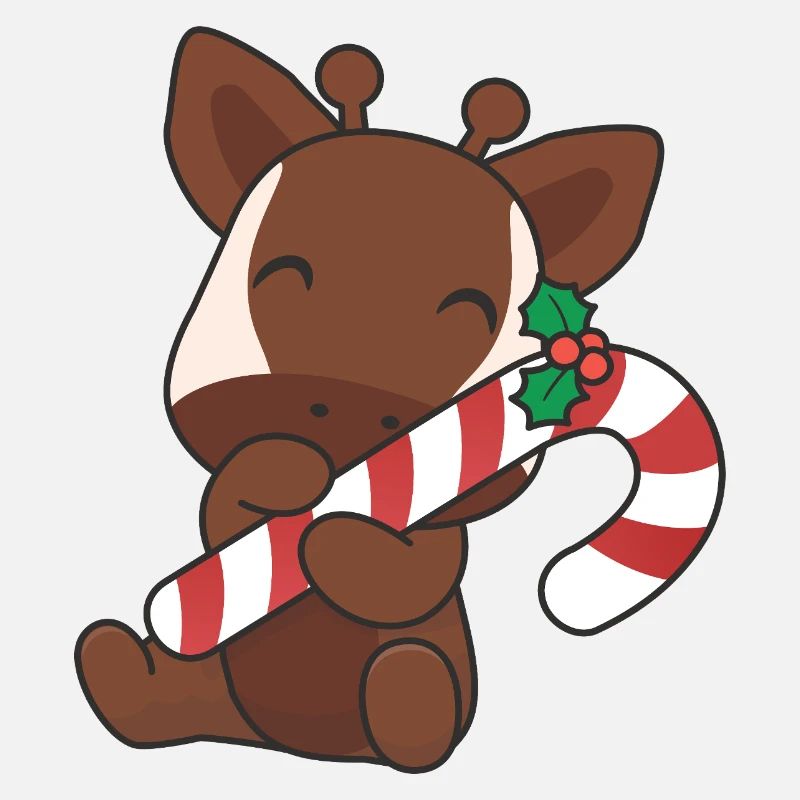 Mignon okapi de Noël avec canne à sucre