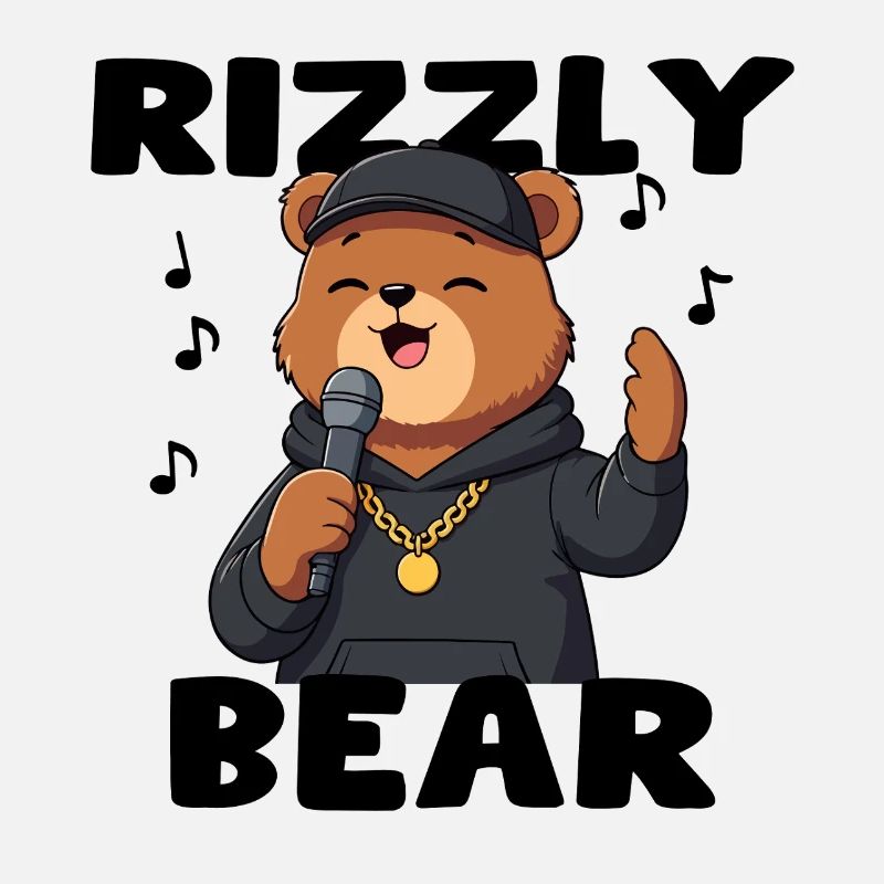 Rapper bear with collar and cap