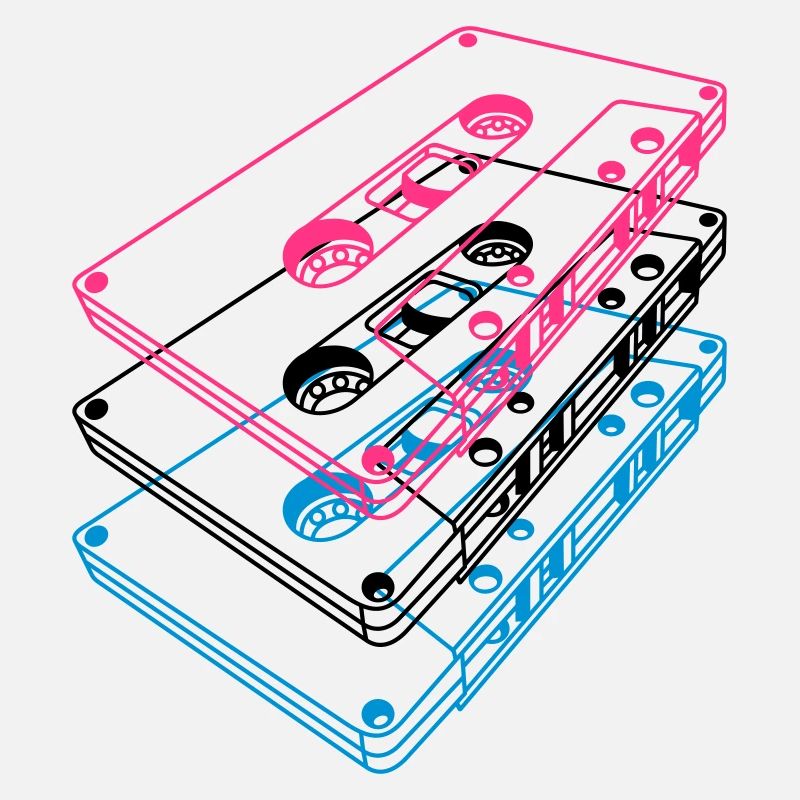 Cassette 3D – Mixtape rétro Perspective vintage