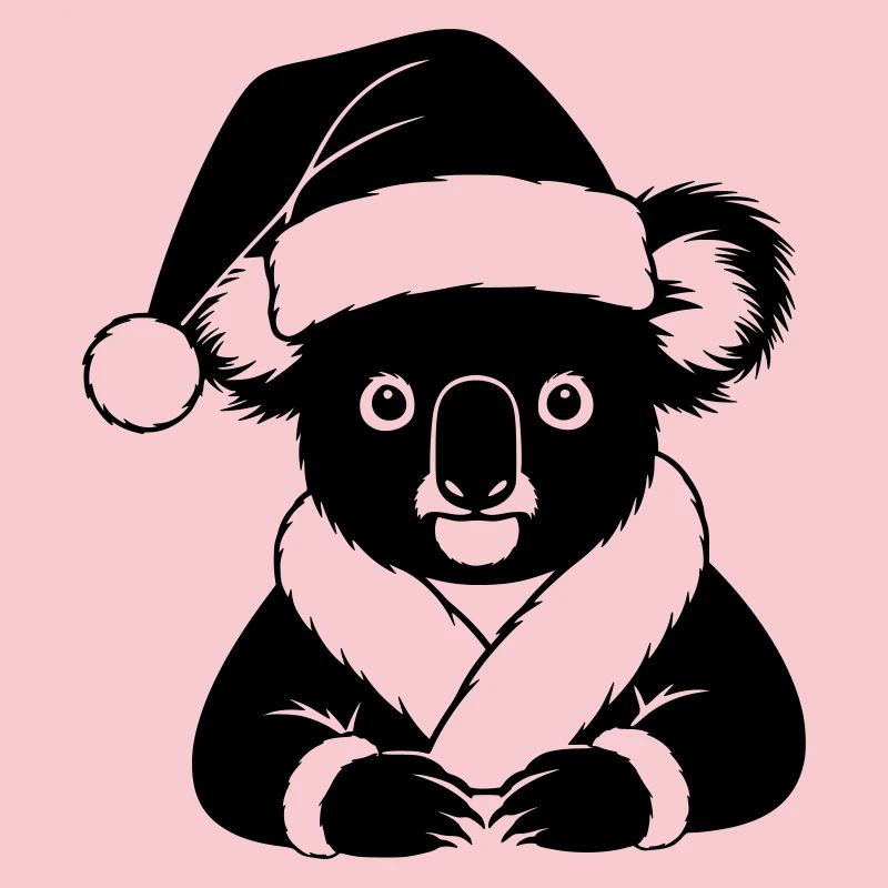 Christmas Koala Comic – Black & White