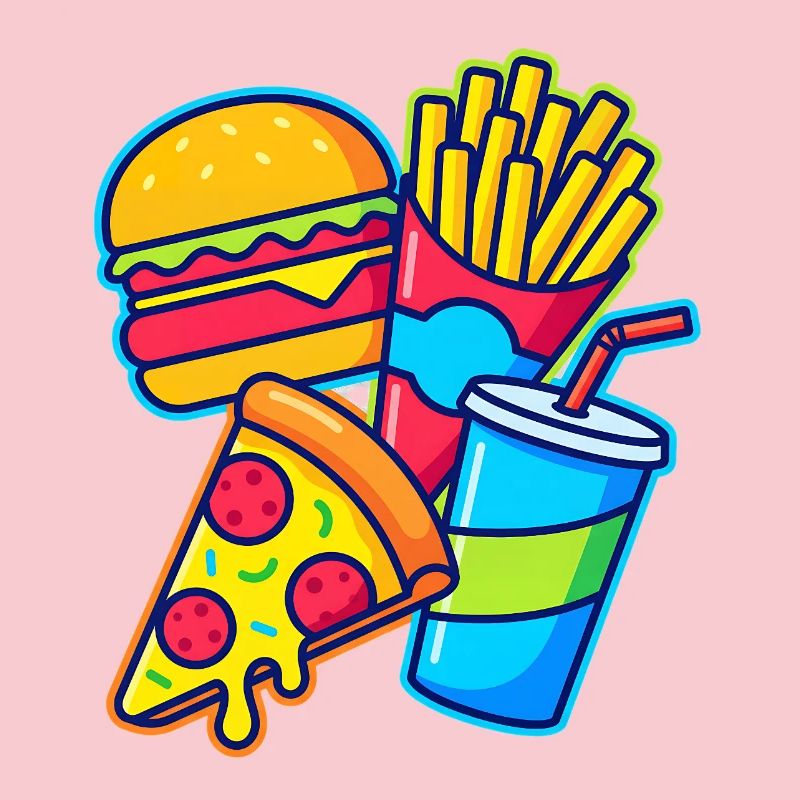 Illustration de combos de restauration rapide