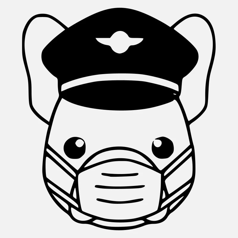 Frenchie Pilot Maske Schwarz