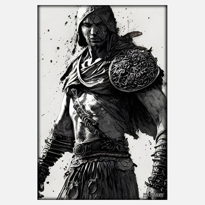 Warrior Sword Vintage Black White 1