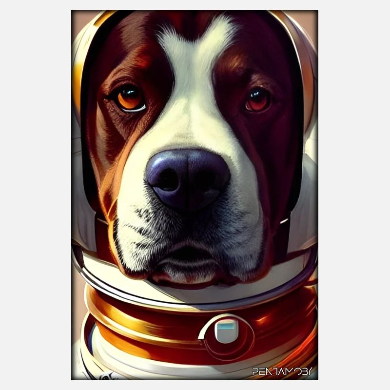 Dog Pet Astronaut Future Sci-Fi Technology