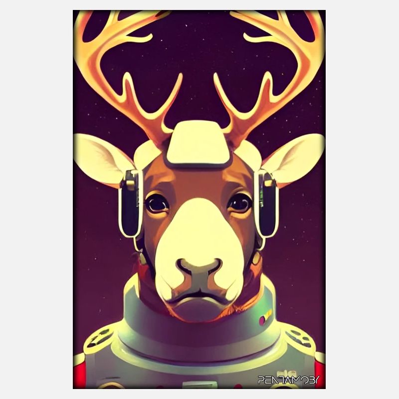 Reindeer Astronaut Future Sci-Fi Technology
