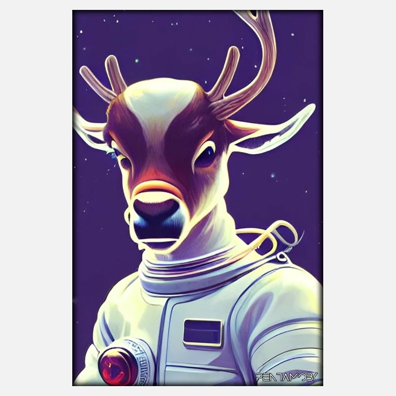 Reindeer Astronaut Future Sci-Fi Technology