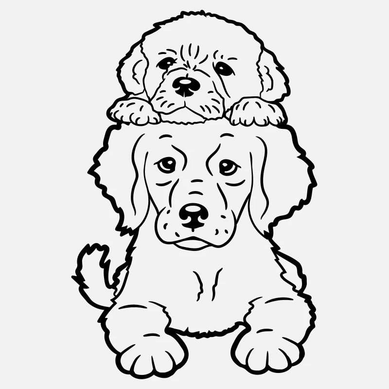 2 chiots chiens couchés sur le dessus deux amis duo