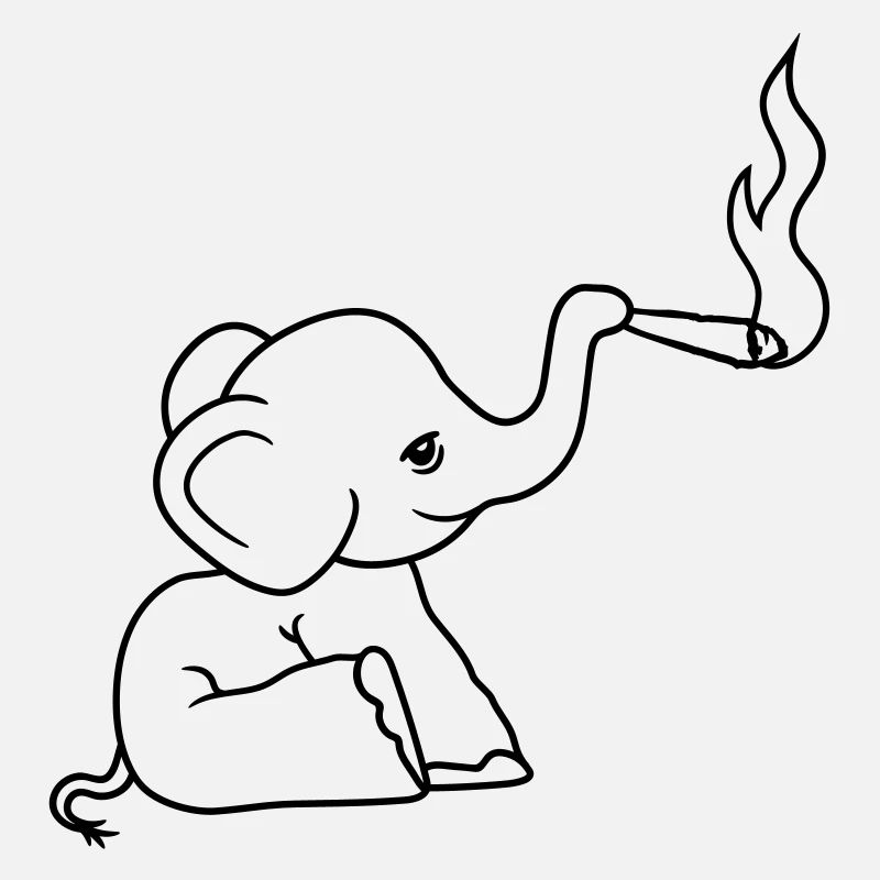 brawn elephant kiffen joint stoned weed cannabi