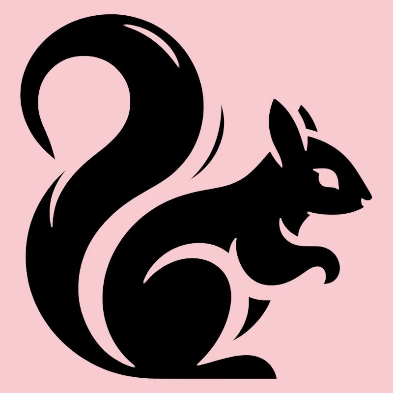 Minimalist Squirrel Silhouette