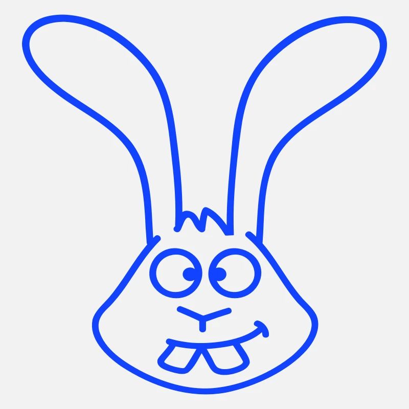 Rabbit looks squints grimace funny silly smile