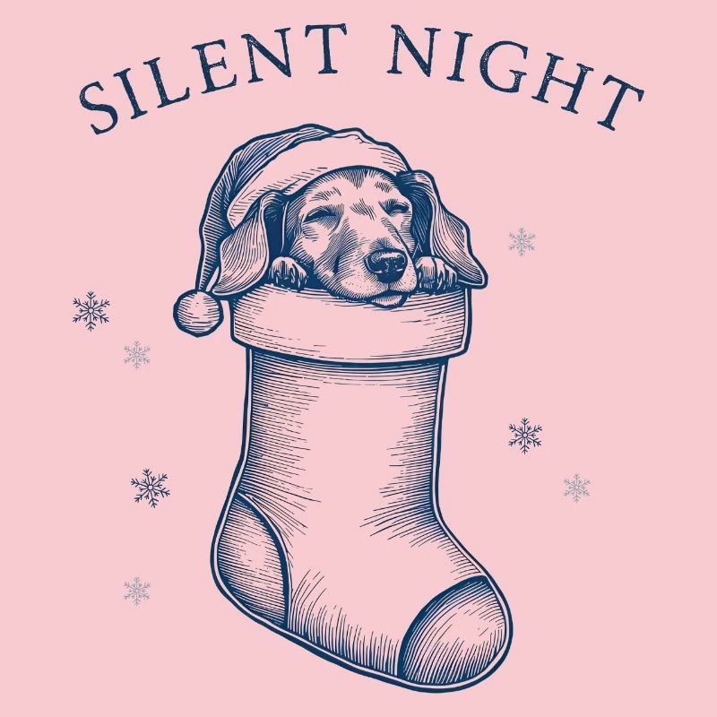Douce nuit – Teckel dans un bas de Noël