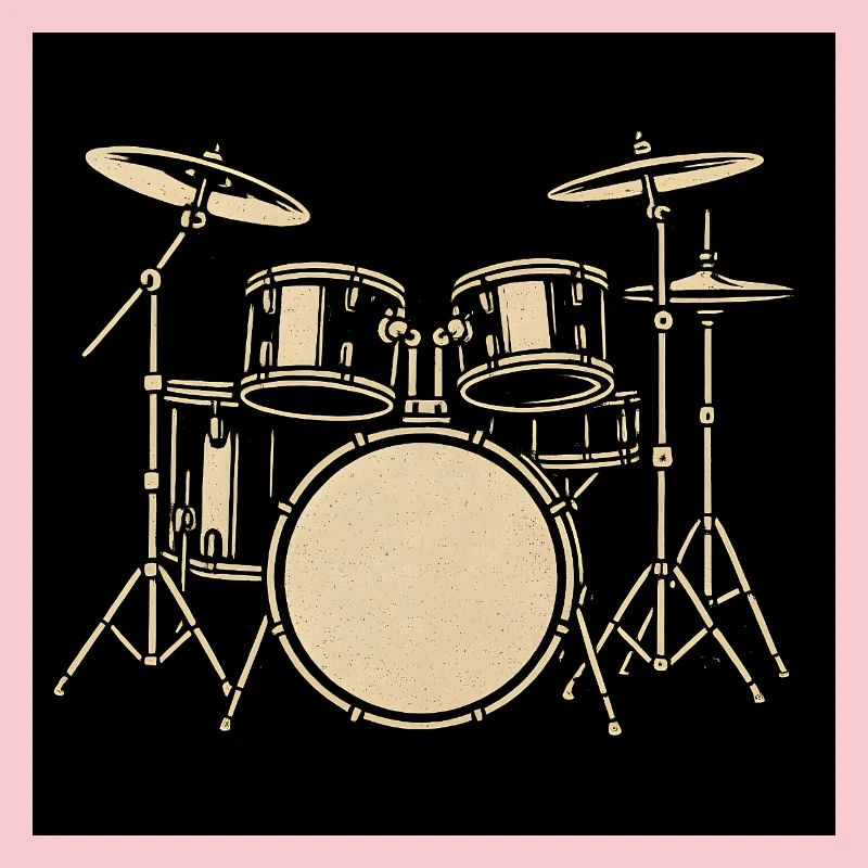 Schwarzsilbernes Drumset Illustration