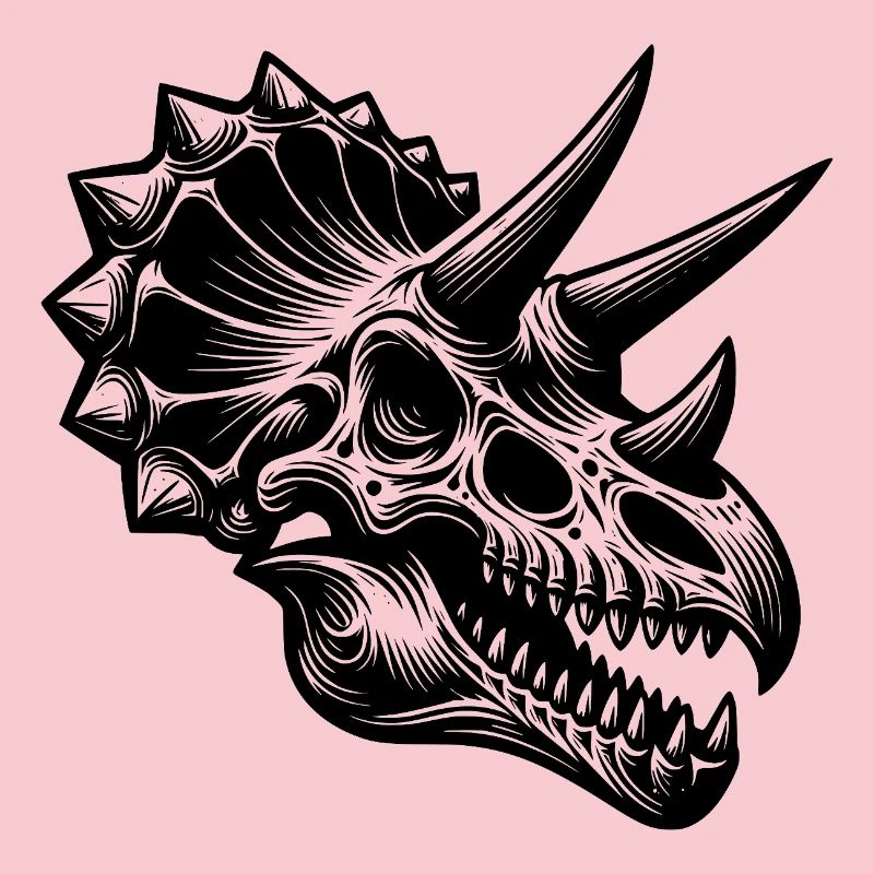 Dinosaur Triceratops Head Fossil Bone