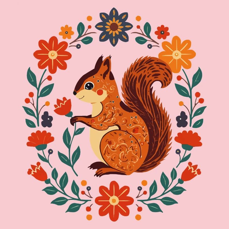 Blumenkranz-Eichhörnchen