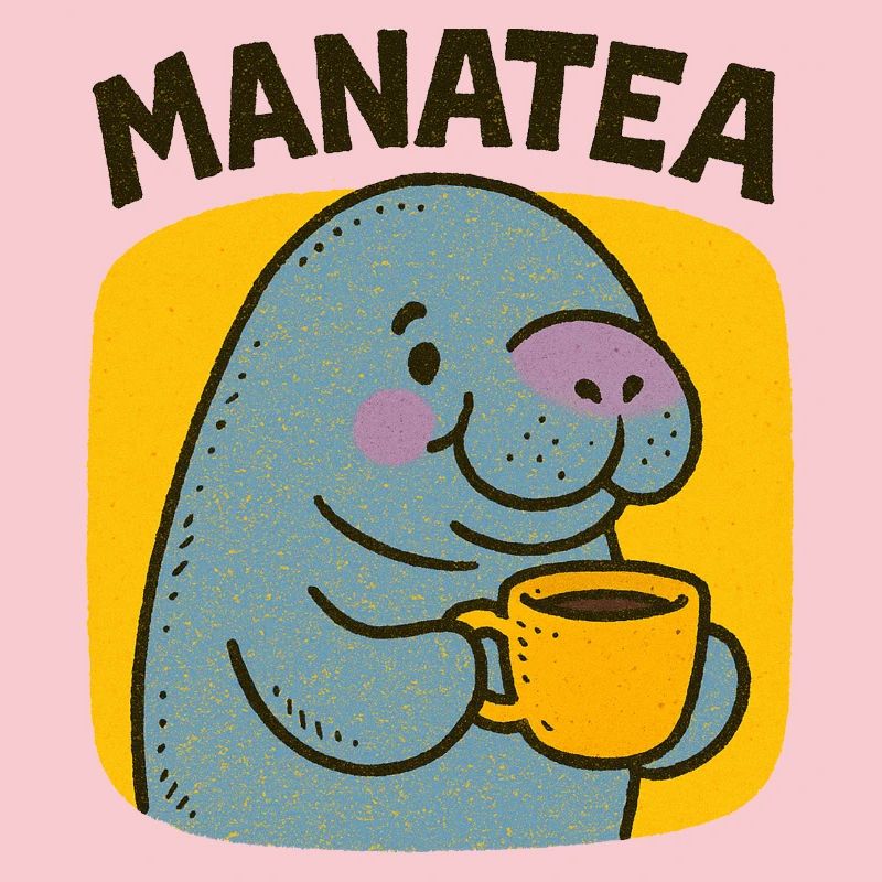 Manatea Cheer: Manatee Sips Tea