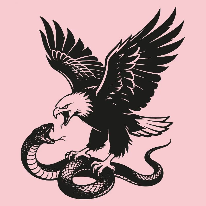 Eagle vs Snake Silhouette
