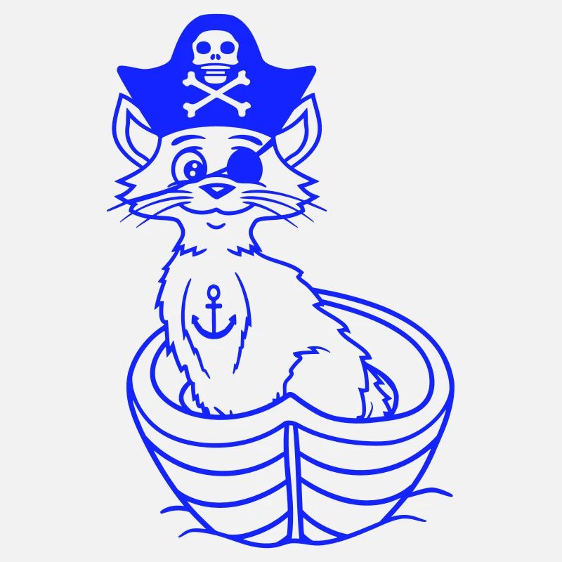 Pirate Cat Buccaneer Eye Patch Hat Bateau à rames