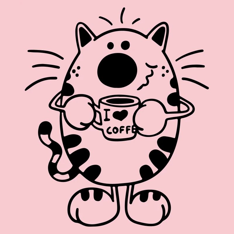 Chat avec café