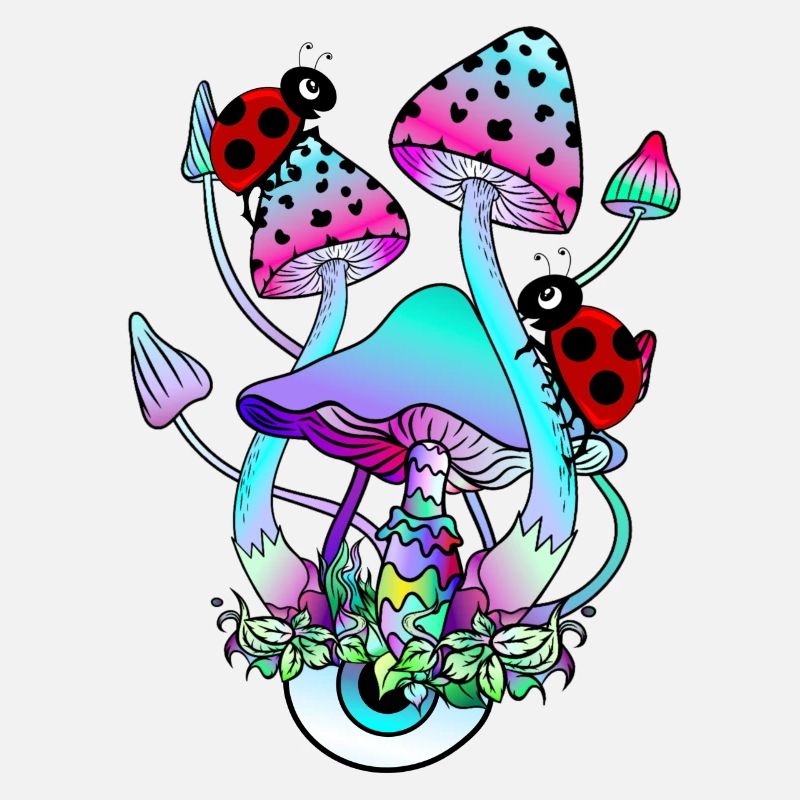 Magic Mushrooms Marienkäfer Psychedelic Pilzkunst