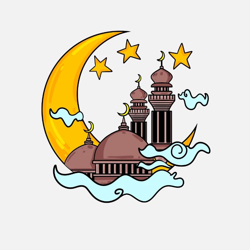 Moschee mit Halbmond