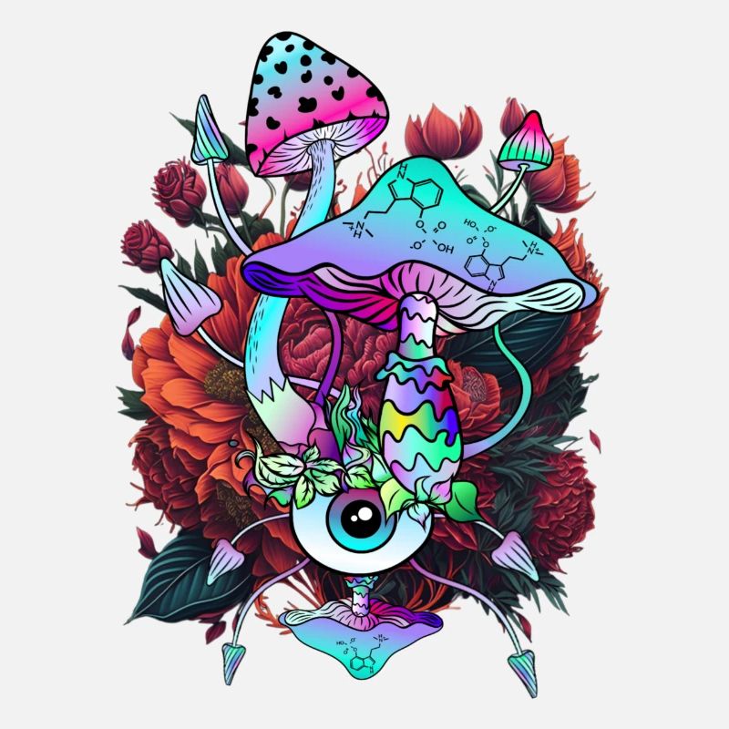 Fleurs, Champignons, Yeux, Art Psychédélique des Champignons