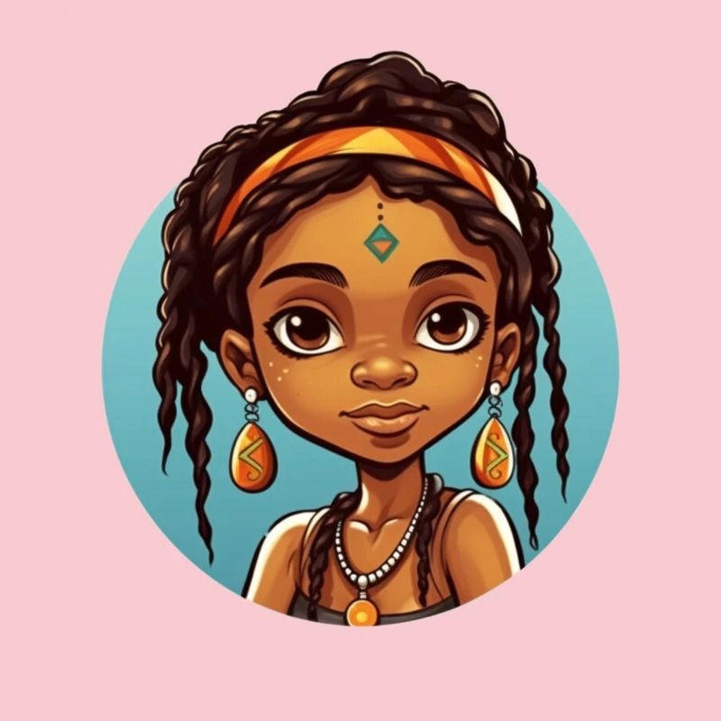 Afro Schwarz Kind Junge Mädchen Ethno Geschenkidee