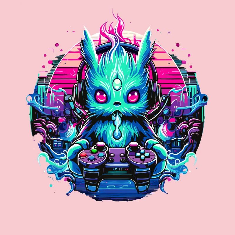 Synthwave Zocker Gaming Alien