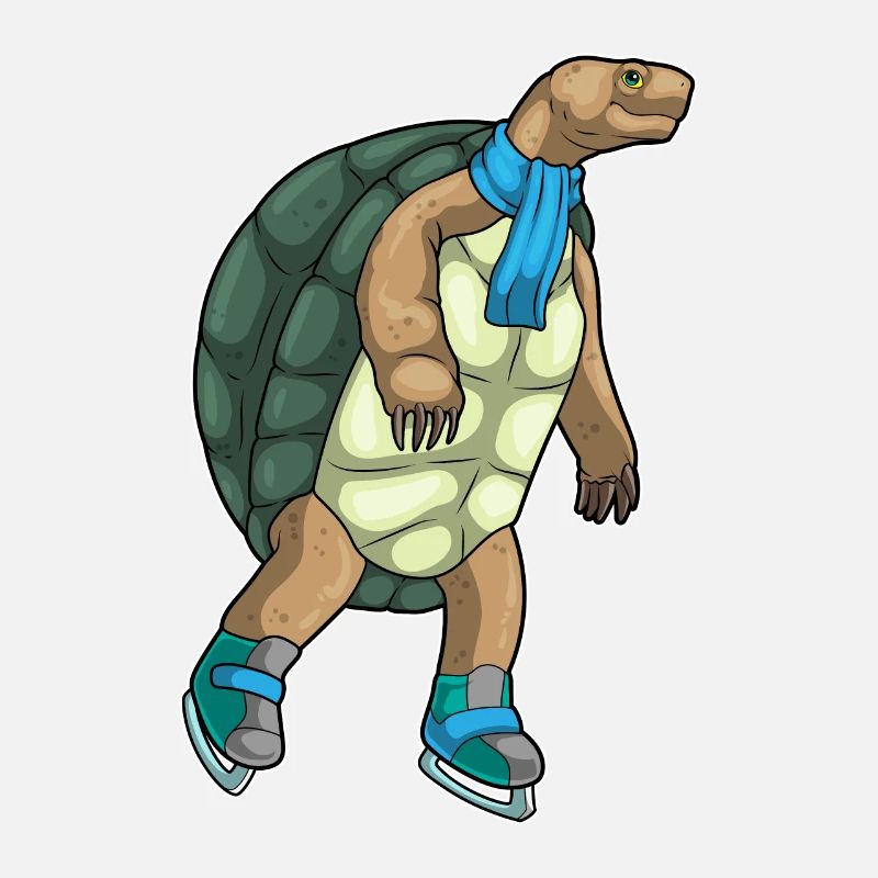 Schildkröte Eislaufen Schlittschuhe