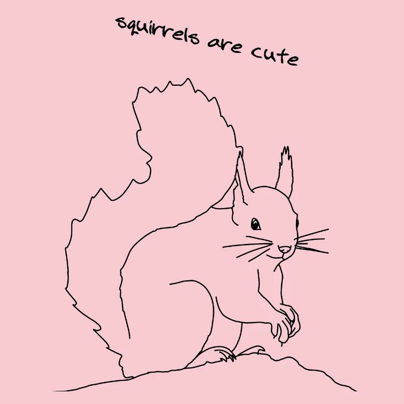 Squirrel cute, lineart