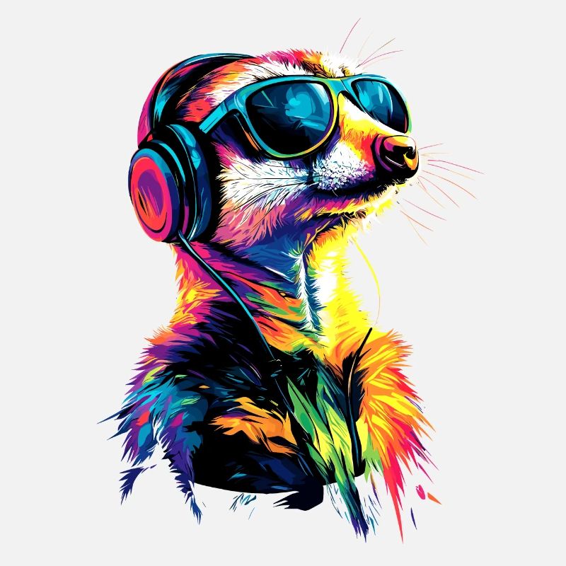 Erdmännchen Sonnenbrille Bunt Süßes Erdmännchen