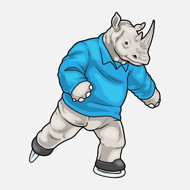 Nashorn Eislaufen Schlittschuhe