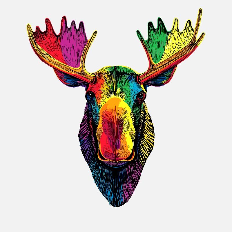 Elch Moose Elchbulle Geweih Hirsch Wilde Elche