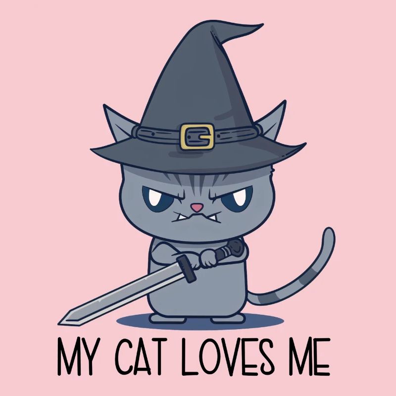Mon chat m’aime – Chat magique maléfique avec une épée