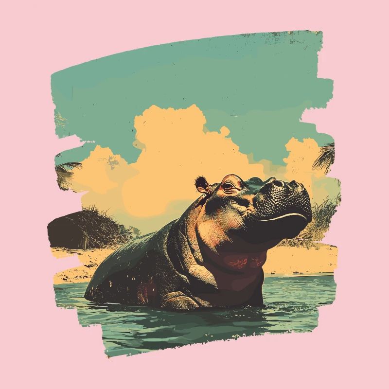 Nilpferd Retro
