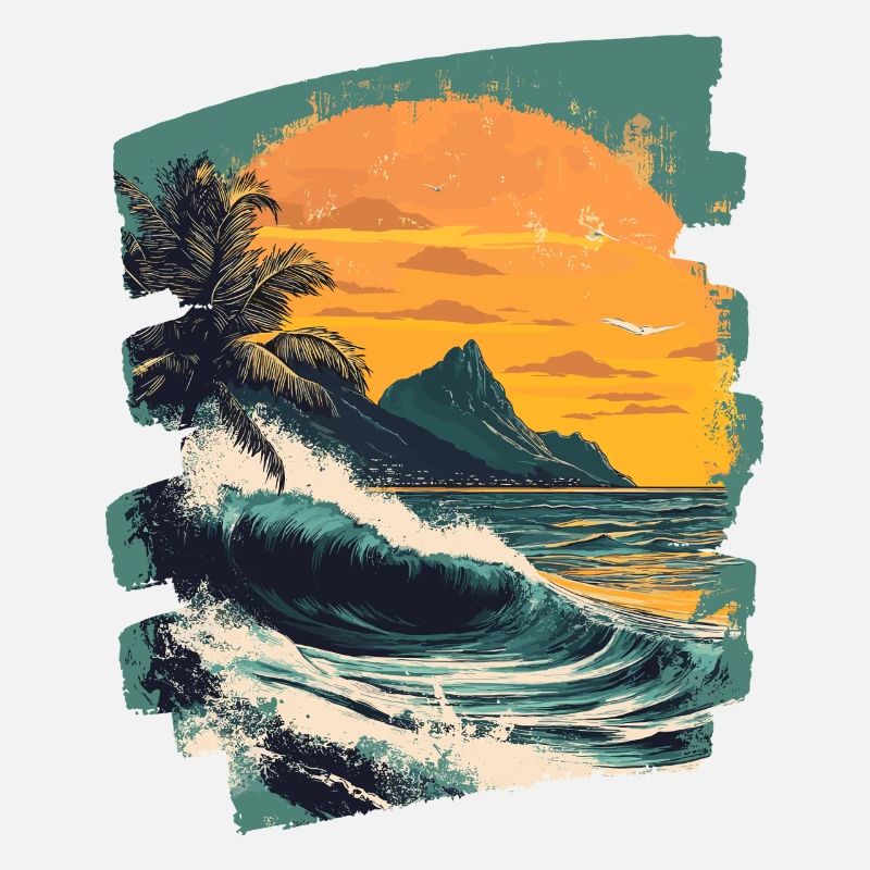 Beach Palm Trees Sunset Summer