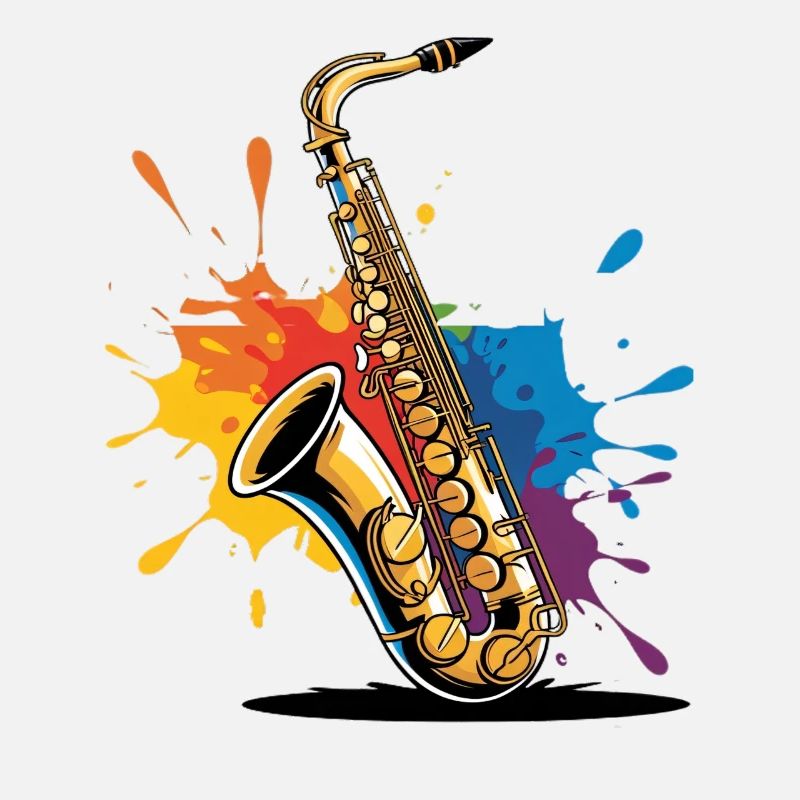 Expressionist saxophone art print