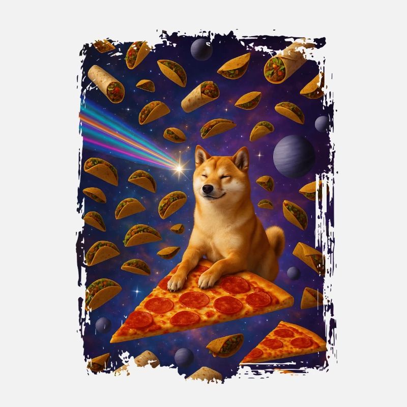 Pizza chat de l'espace avec ciel nacho