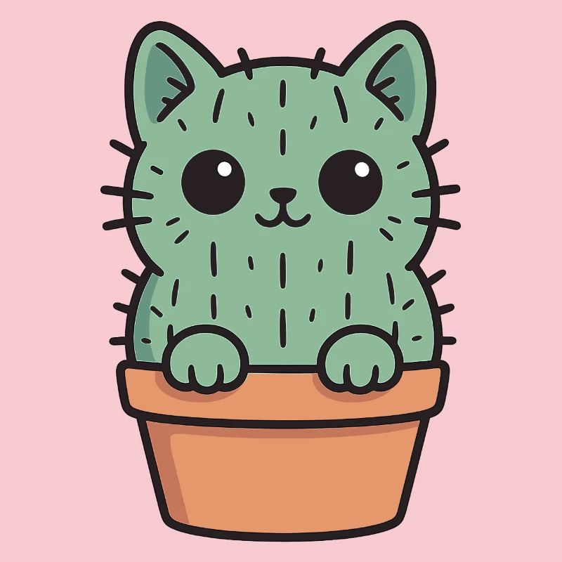 Conception de chaton cactus mignon
