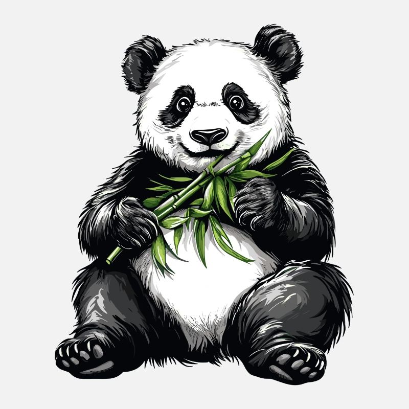 Ours panda mignon avec bambou