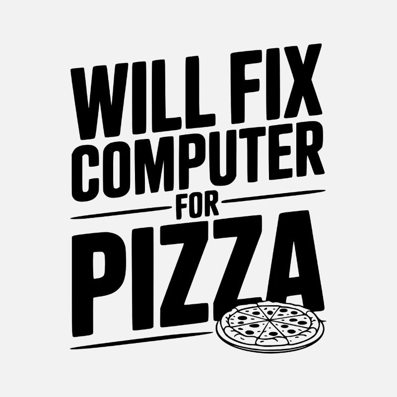 Wird den Computer für Pizza reparieren