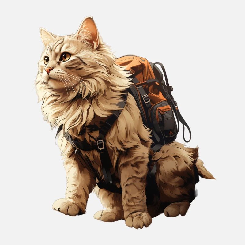Adventure Cat with Backpack