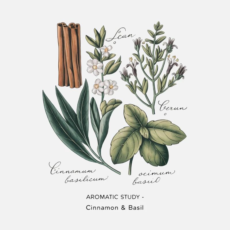 Botanical Art - Cinnamon & Basil