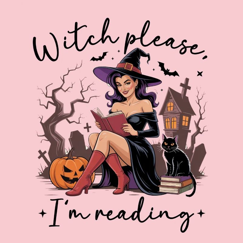 Witch Reading by Pumpkin Night