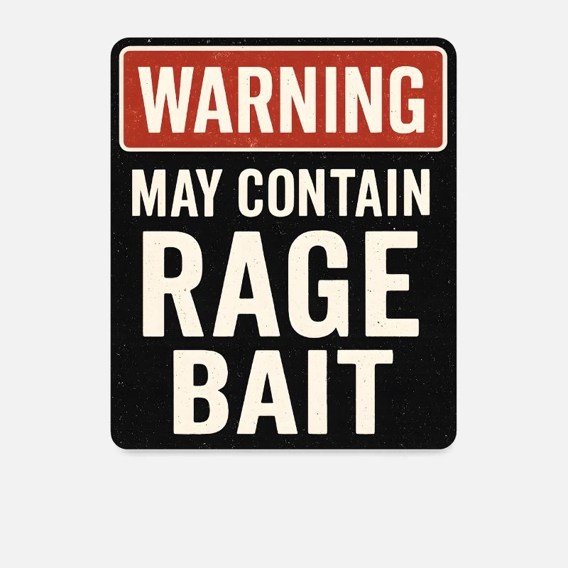 Warning May Contain Rage Bait, Funny Saying 