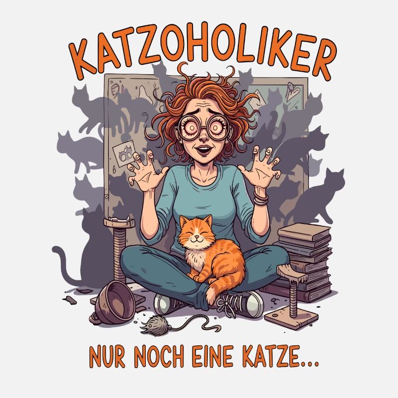 Katzoholiker Nur noch eine Katze - Lustiger Spruch